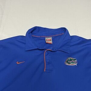 Vintage Nike Florida Gators Polo Shirt Mens 2XL Blue Dri Fit Team Nike Y2K